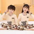 Long Sleeve Cartoon Design Kids Winter Warm Pajamas Sets childrensterritory