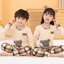 Long Sleeve Cartoon Design Kids Winter Warm Pajamas Sets childrensterritory