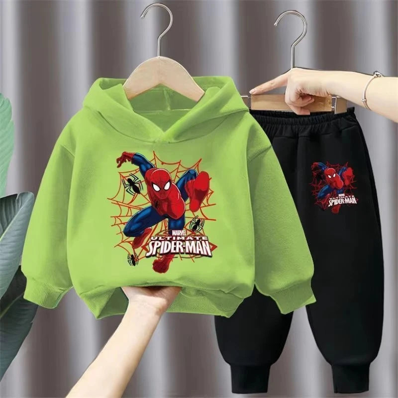 Cartoon Design Hoodies and Soft Pants Warm Outfits for Kids
