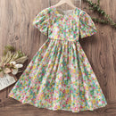 Kids Girls Floral Print Party Dress for Summer childrensterritory