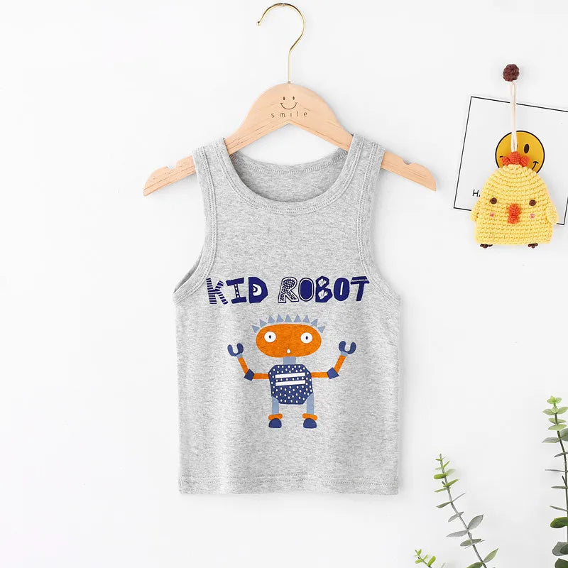 Kids Cotton Multiple Styles Camisole Vests For Summer childrensterritory