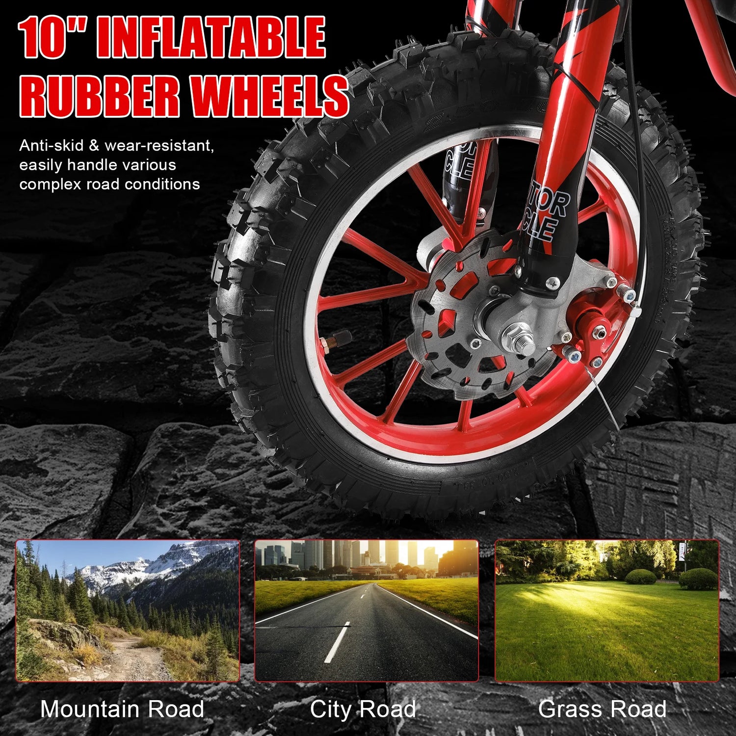 Off-road Mini Motorcycle for Kids with Front and Rear Disc Brakes childrensterritory