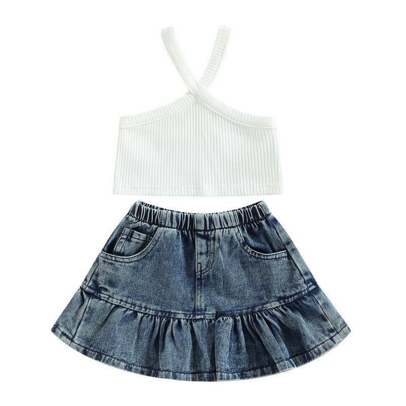 Kids Girl 2 Piece Floral Print Summer Fashion Outfits childrensterritory