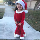 Kids Elegant Velvet Suit with Bell Bottom Pants for Christmas