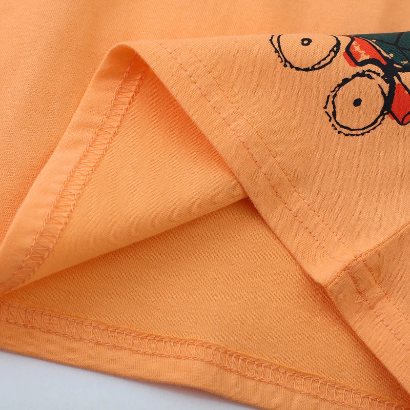 Little Boys Excavators Print Cotton T-shirts for Summer childrensterritory