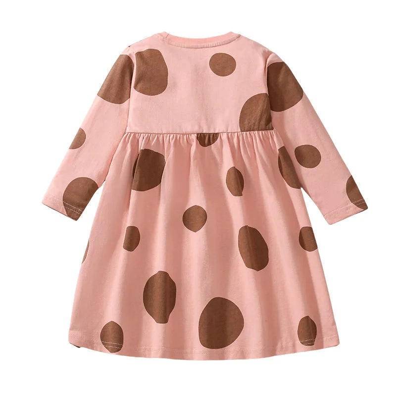 Full-Sleeve Animal Print Summer Dresses For Girls