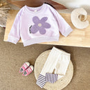 Baby Girls Flower Sweatshirt + Stripe Pants 2Pcs Outfit Set childrensterritory