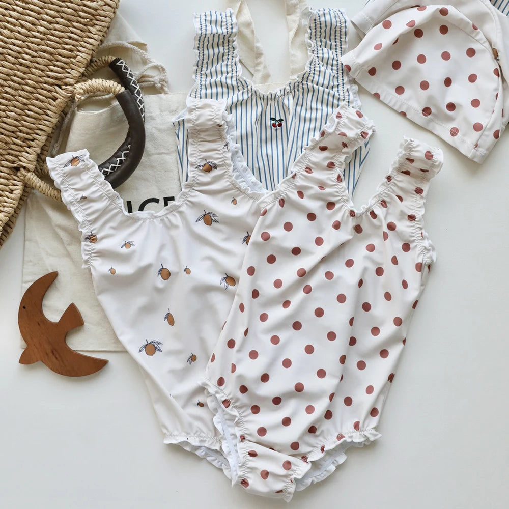 Baby Girl Stripe / Solid Color / Print Pattern Swimwear