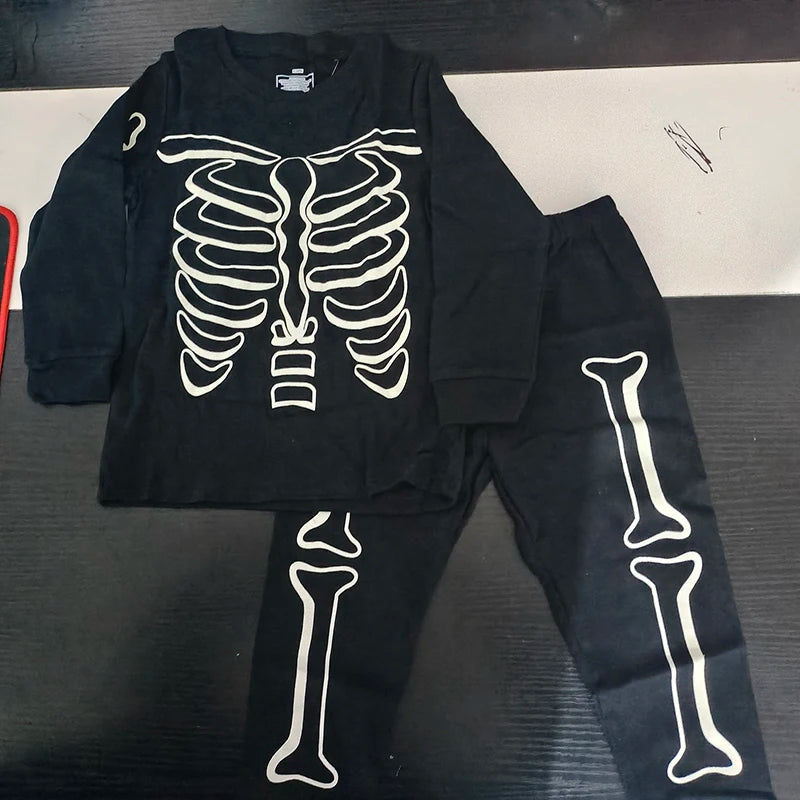 Long-Sleeved Cartoon Print Autumn Kids Clothing Set