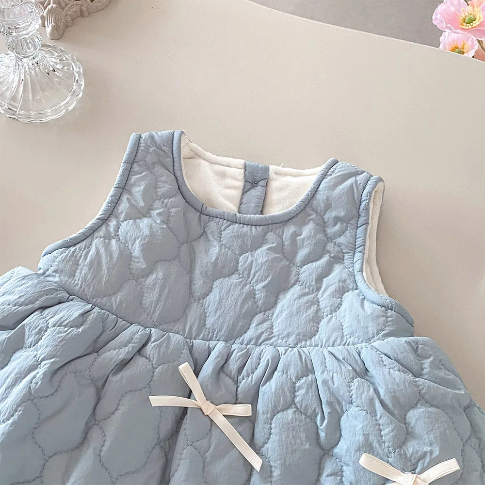 Baby Girls’ Elegant Sleeveless Winter Dress