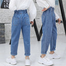 Casual High Waist Elastic Denim Pants for Girls childrensterritory