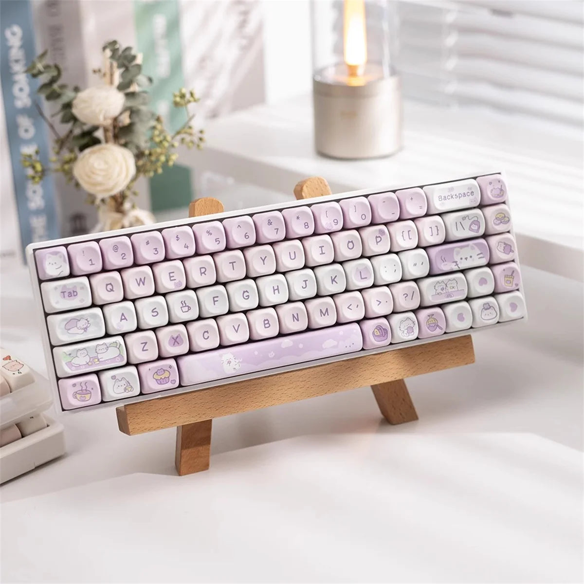 Dessert Cat Theme 95 Keycaps Kit for Mechanical Keyboard childrensterritory