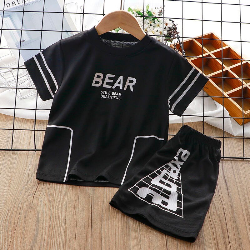 Kids Printed 2PCS Sports T-Shirt and Shorts Set for Summer childrensterritory