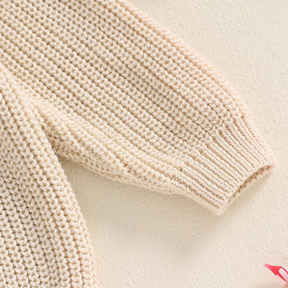 Toddler Girls Letter Print Knitted Warm Autumn Sweaters
