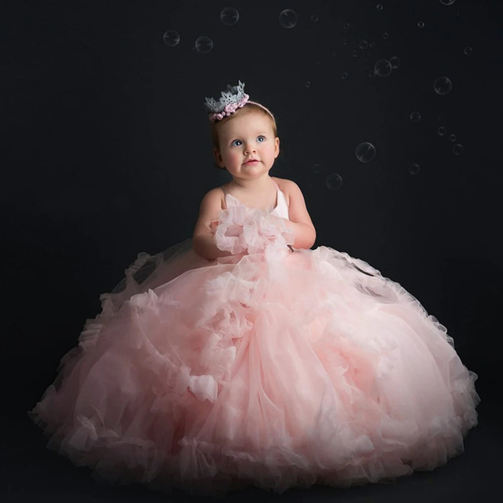 Tutu Pink Puffy Baby/Kids Girl Birthday, Baptism Dress