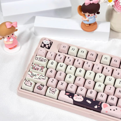 Dessert Cat Theme 95 Keycaps Kit for Mechanical Keyboard childrensterritory