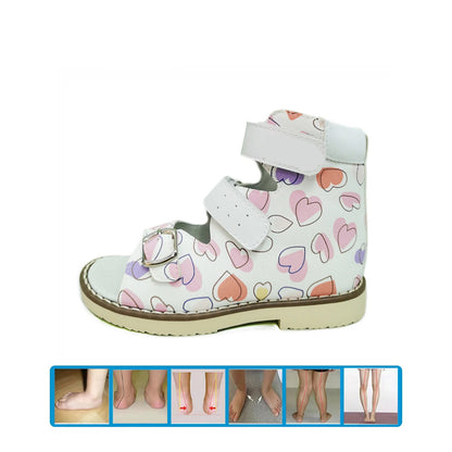 Graffiti Print Kids Girls Flatfoot Leather Shoes childrensterritory