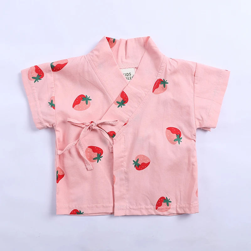 2PCS Cute Cartoon Print Baby Top + Shorts Home Wear Sets