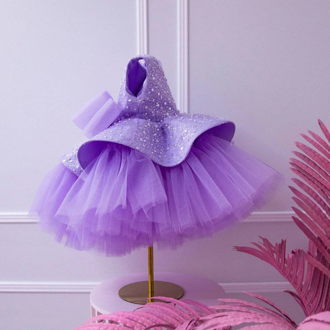 Lalic Beadings Design Tiered Tulle Flower Girl Dresses