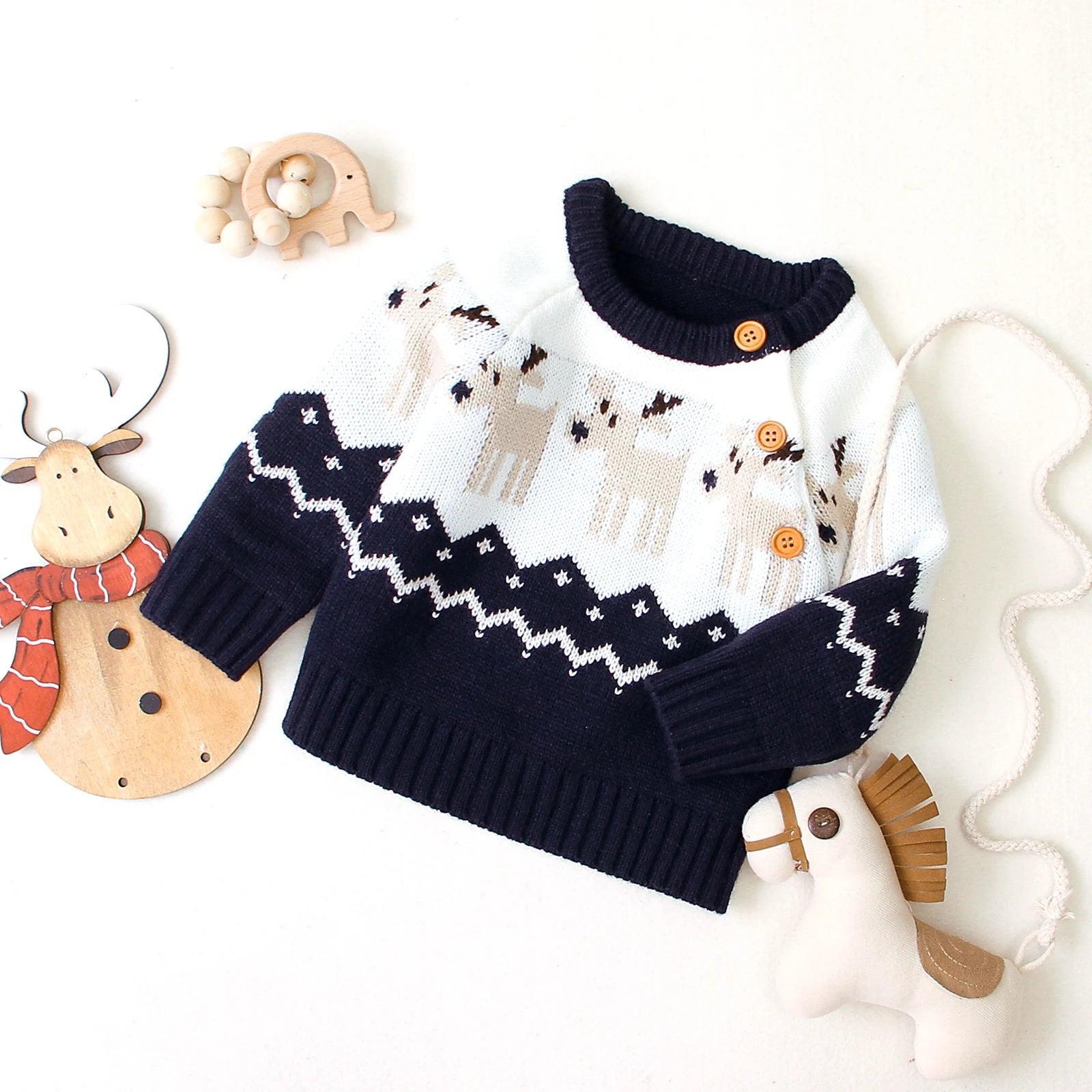 Baby Kids Long Sleeves Christmas Sweater childrensterritory