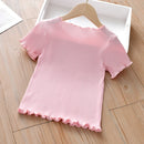 Kids Girls Ruffle Sleeves Cartoon Printed Tops