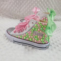 Personalized Rhinestone Design Kids Canvas Shoes childrensterritory
