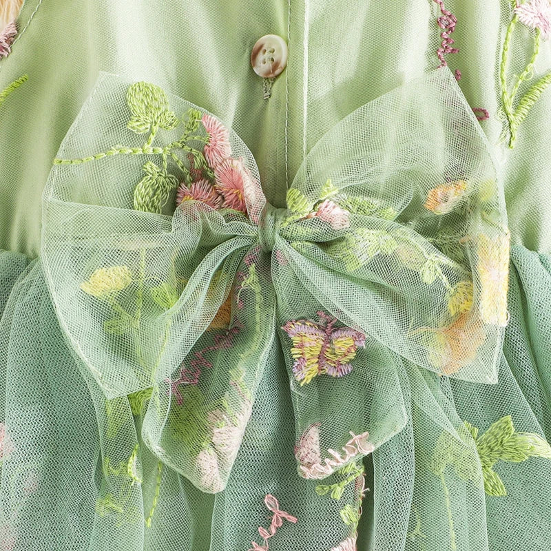 Floral Embroidery Baby Girls' Tulle Princess Dresses