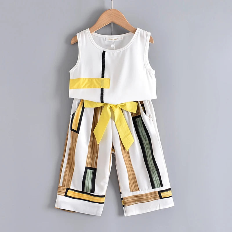 Kids Girls Summer Tops with Long Pants Clothing Sets
