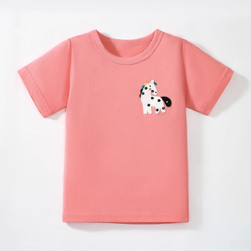 Cute Cartoon Print Summer T-Shirts For Kids childrensterritory