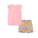 Colorful Cartoon Animals Print Summer Clothing Sets for Girls childrensterritory