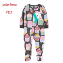 Newborn Baby Zipper Up Overalls Fleece Romper for Winter childrensterritory