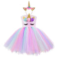 Kids Girls Unicorn Design LED Lights Sequin Tutu Dress for Halloween