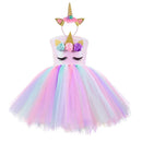 Kids Girls Unicorn Design LED Lights Sequin Tutu Dress for Halloween