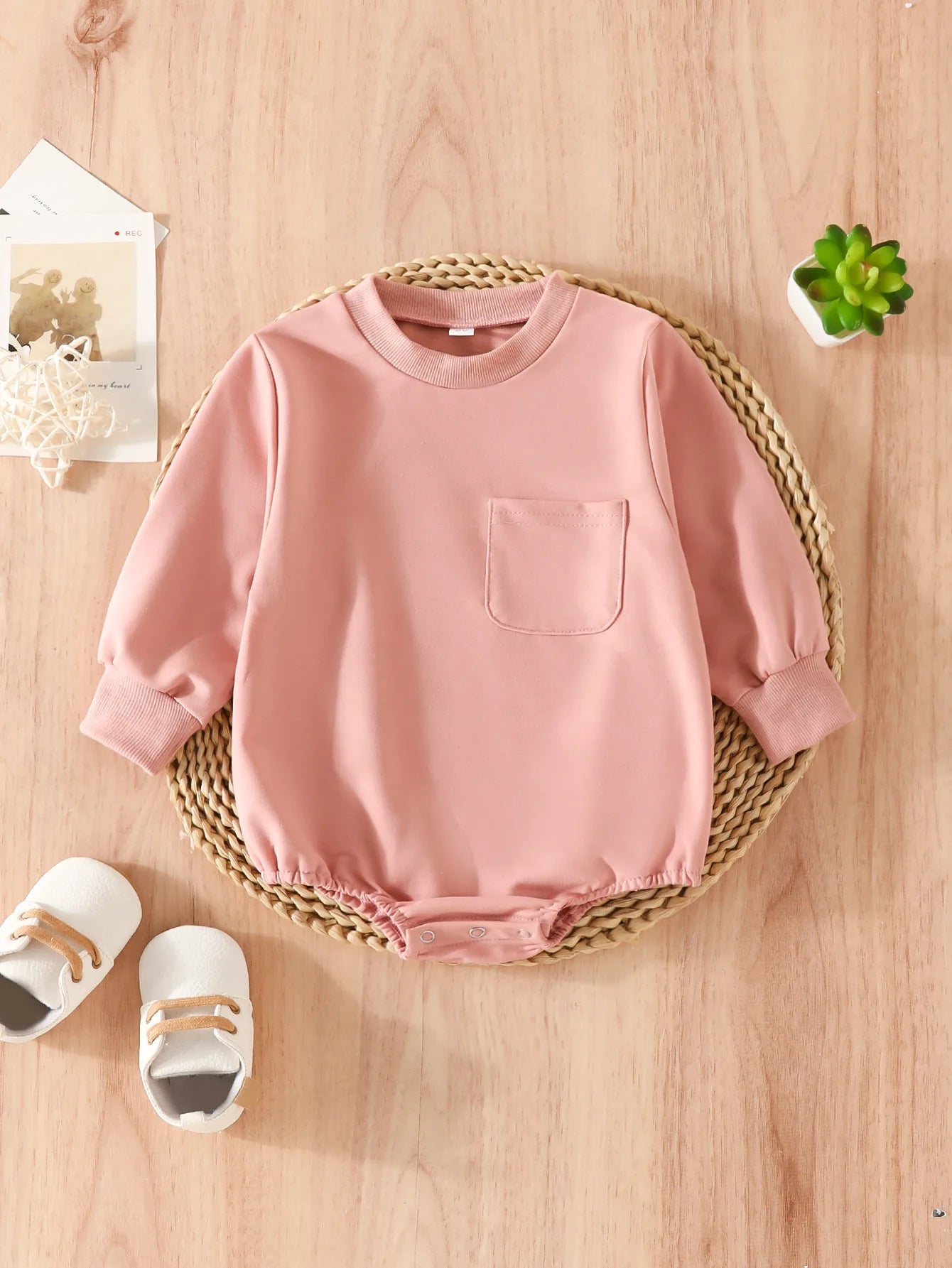 Solid Long Sleeve Baby Boy Girl Sweatshirt Bodysuits