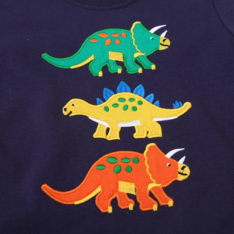 Boys Cartoon Dinosaurs Print Sweatshirts