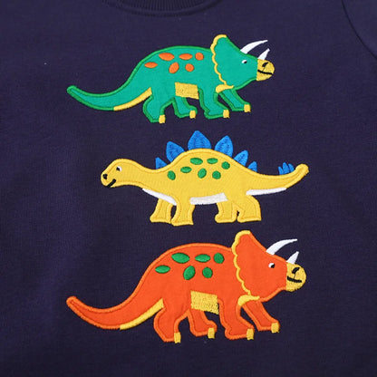 Boys Cartoon Dinosaurs Print Sweatshirts