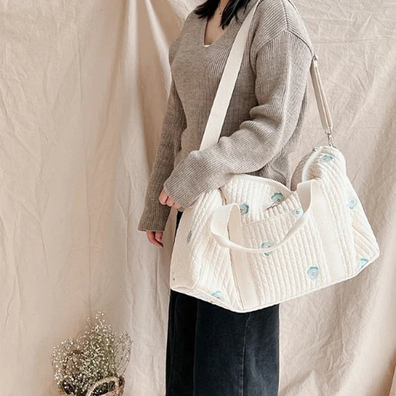 Large Capacity Bear Embroidered Mommy Shoulder Bag childrensterritory
