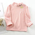 Kids Korean Style Turtleneck Striped Design Velvet Winter T-shirts childrensterritory