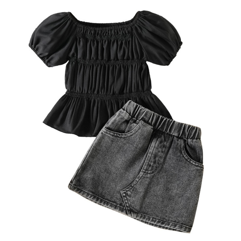 Kids Girl 2 Piece Floral Print Summer Fashion Outfits childrensterritory