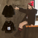 Faux Fur Long Sleeve Hooded Warm Long Coat For Girls childrensterritory