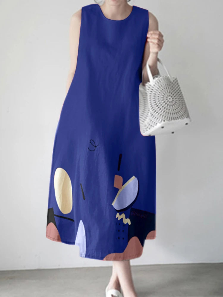 Casual Style Printed Summer Dresses for Girls
