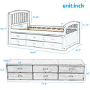 Twin-size Wooden Bed with 6 Drawers for Kids childrensterritory
