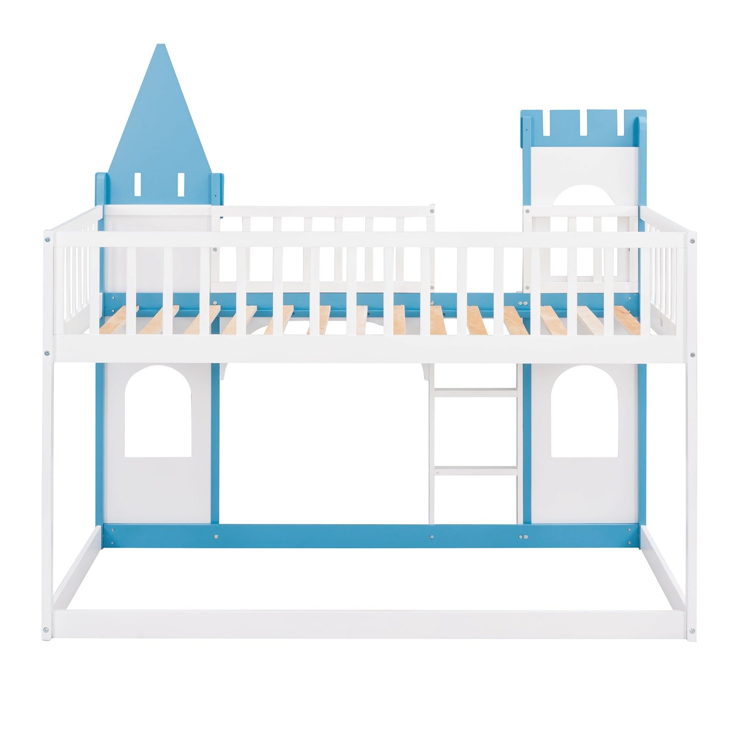 Twin Over Twin Castle Bunk Bed with Ladder childrensterritory