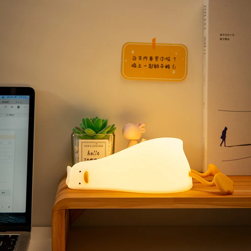 Rechargeable Lying Flat Duck LED Night Light for Kids&