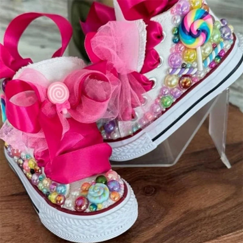 Handmade Butterfly Theme Bling Party Canvas Shoes for Kids childrensterritory