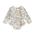 Floral Print Baby Girl Backless Long Sleeve Swimwear childrensterritory