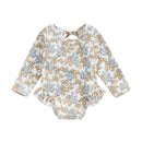 Floral Print Baby Girl Backless Long Sleeve Swimwear childrensterritory