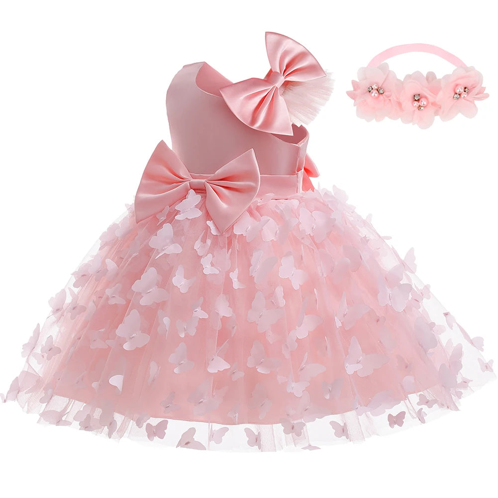 Baby Girl Three-Dimension Butterfly Gown for Baptism/Birthday