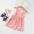 Kids Girls Floral Print Sling Princess Dresses for Summer childrensterritory