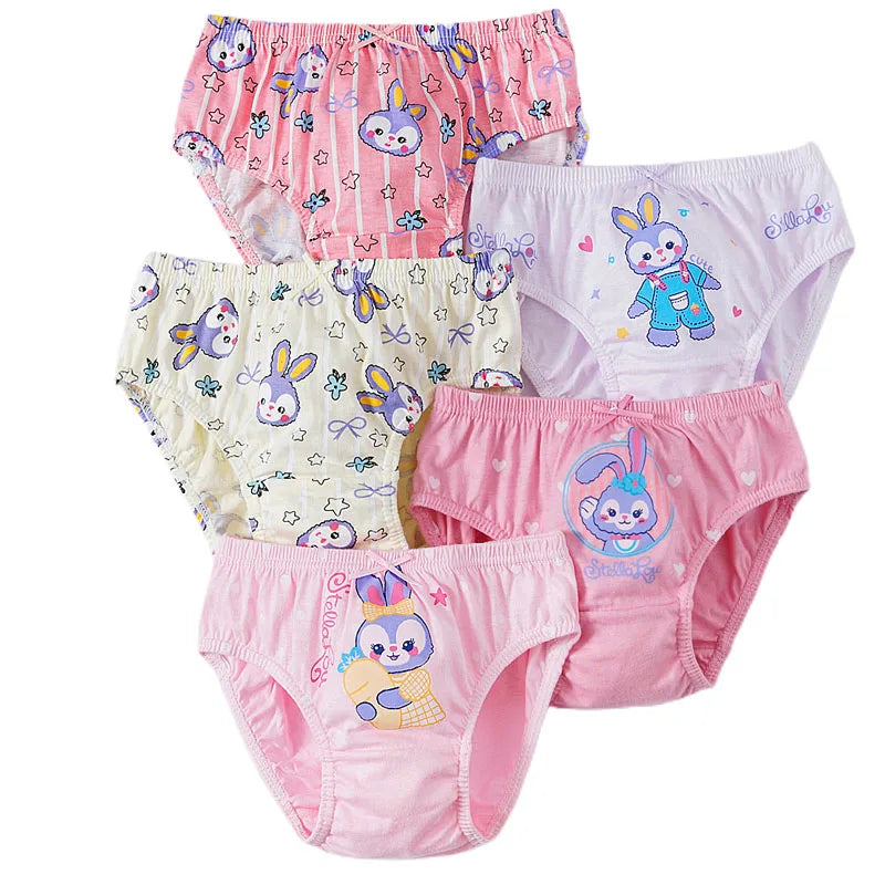 Cartoon Print 5Pcs/Set Girls Breathable Cotton Briefs